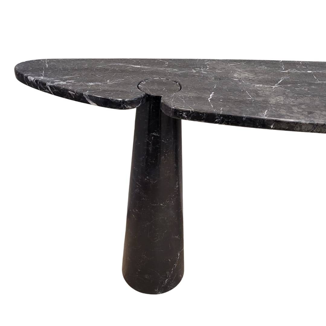 Console EROS, black Marquina marble, Angelo Mangiarotti for Skipper, 1970