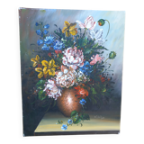 Nature morte- Composition florale -Huile sur toile signée