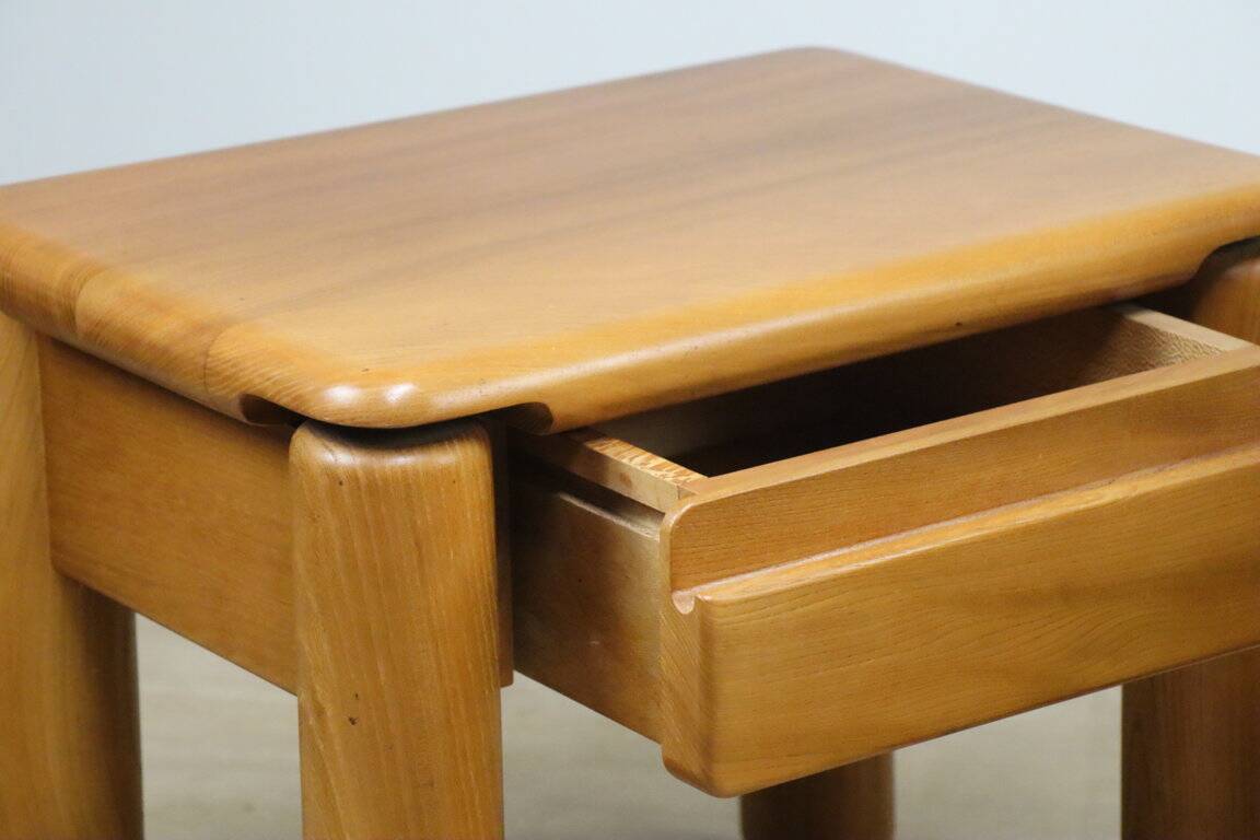 Pair of vintage elm bedside tables, 1970s