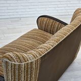 1960s, Danish 3-seater sofa, original, brown furniture wool, beech wood.