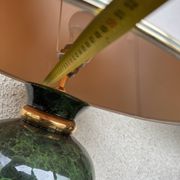 Ceramic Table Lamp with White Shade and Green Marble Effect Base