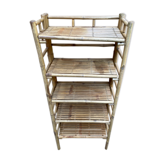 Foldable vintage bamboo bookcase