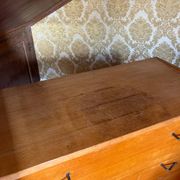 Commode pieds compas en chêne, France années 60