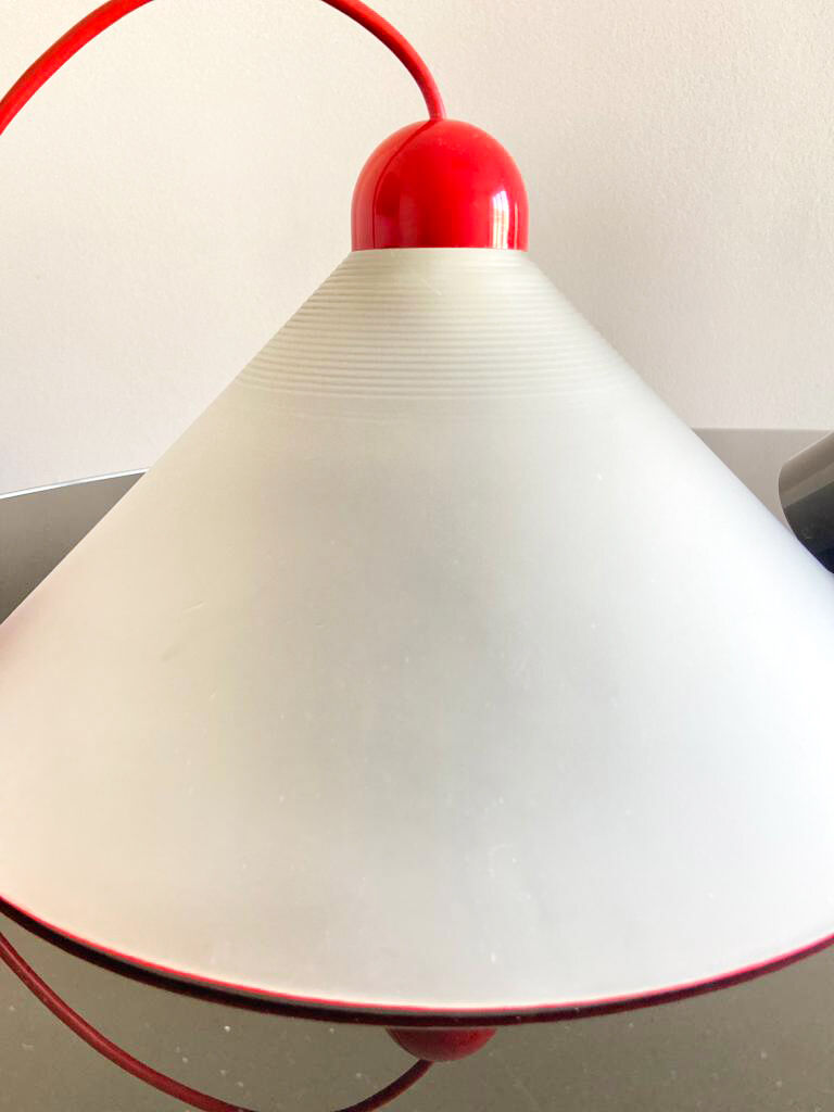 Ceiling lamps in opal glass Italian 1970s