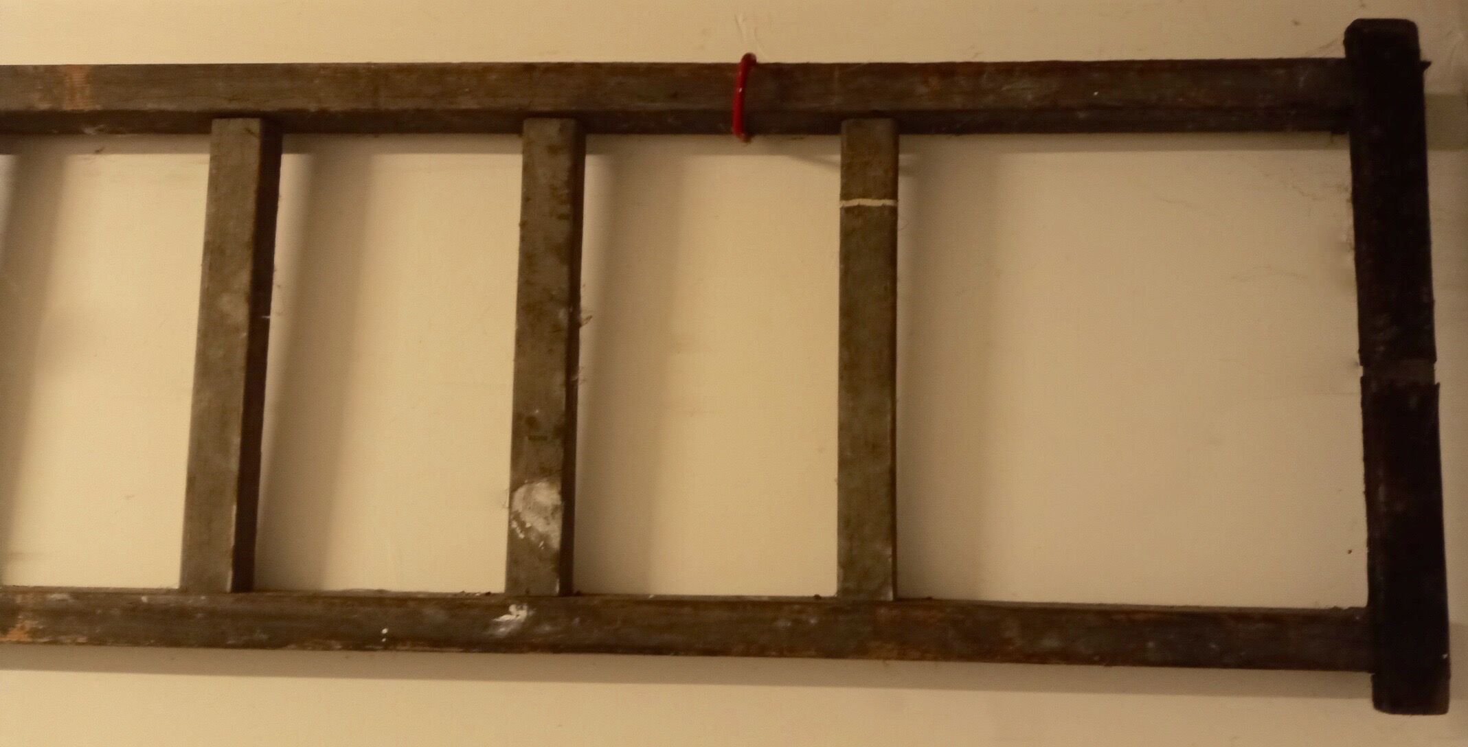 Old wooden flat roof ladder