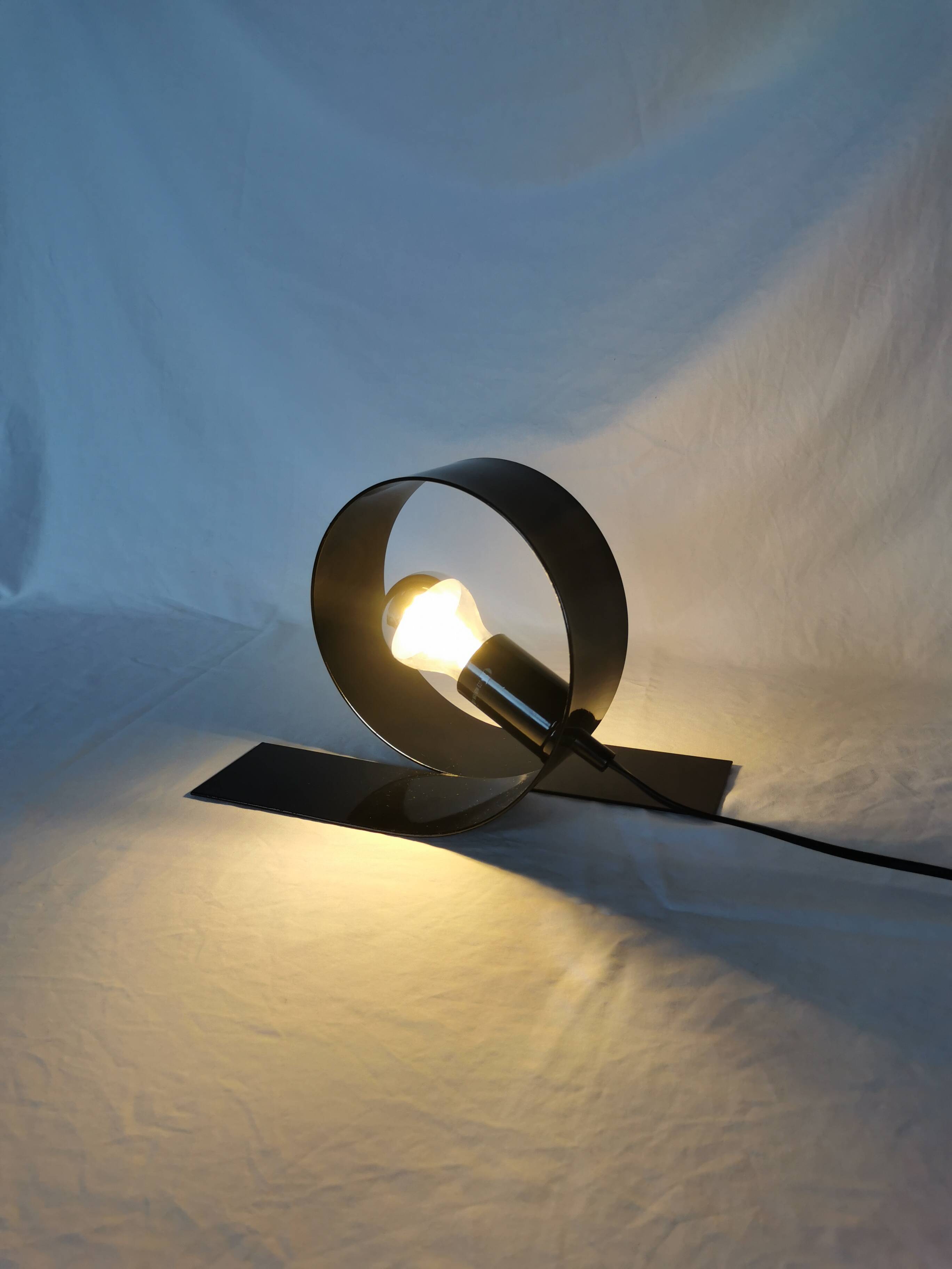 Steel looping lamp, Massive, Belgium, 1990.