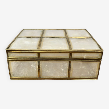 Mother-of-pearl and brass box