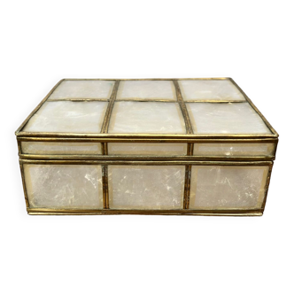 Mother-of-pearl and brass box