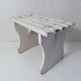 Old small white bench vintage step
