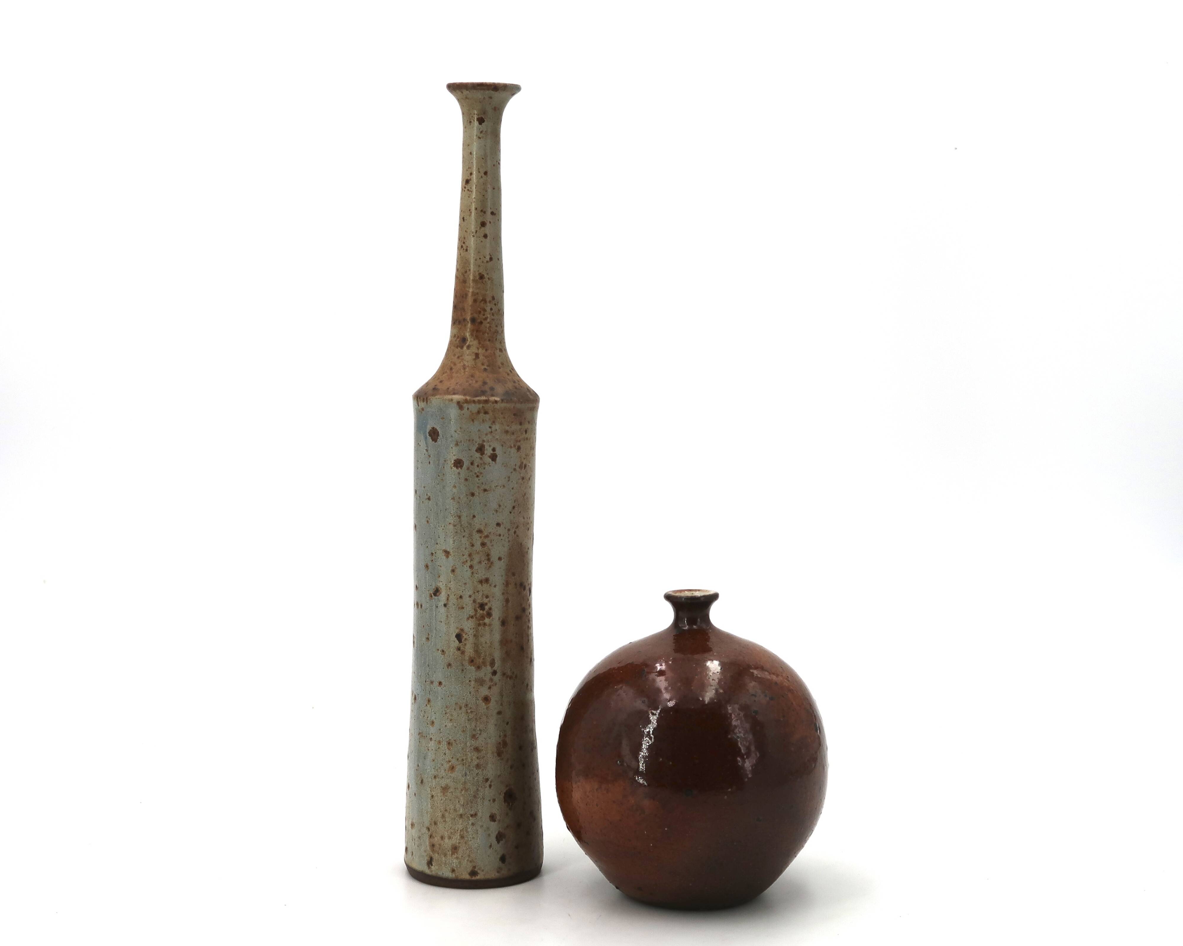 Large ceramic bottle vase by Jacky Coville, 1970s