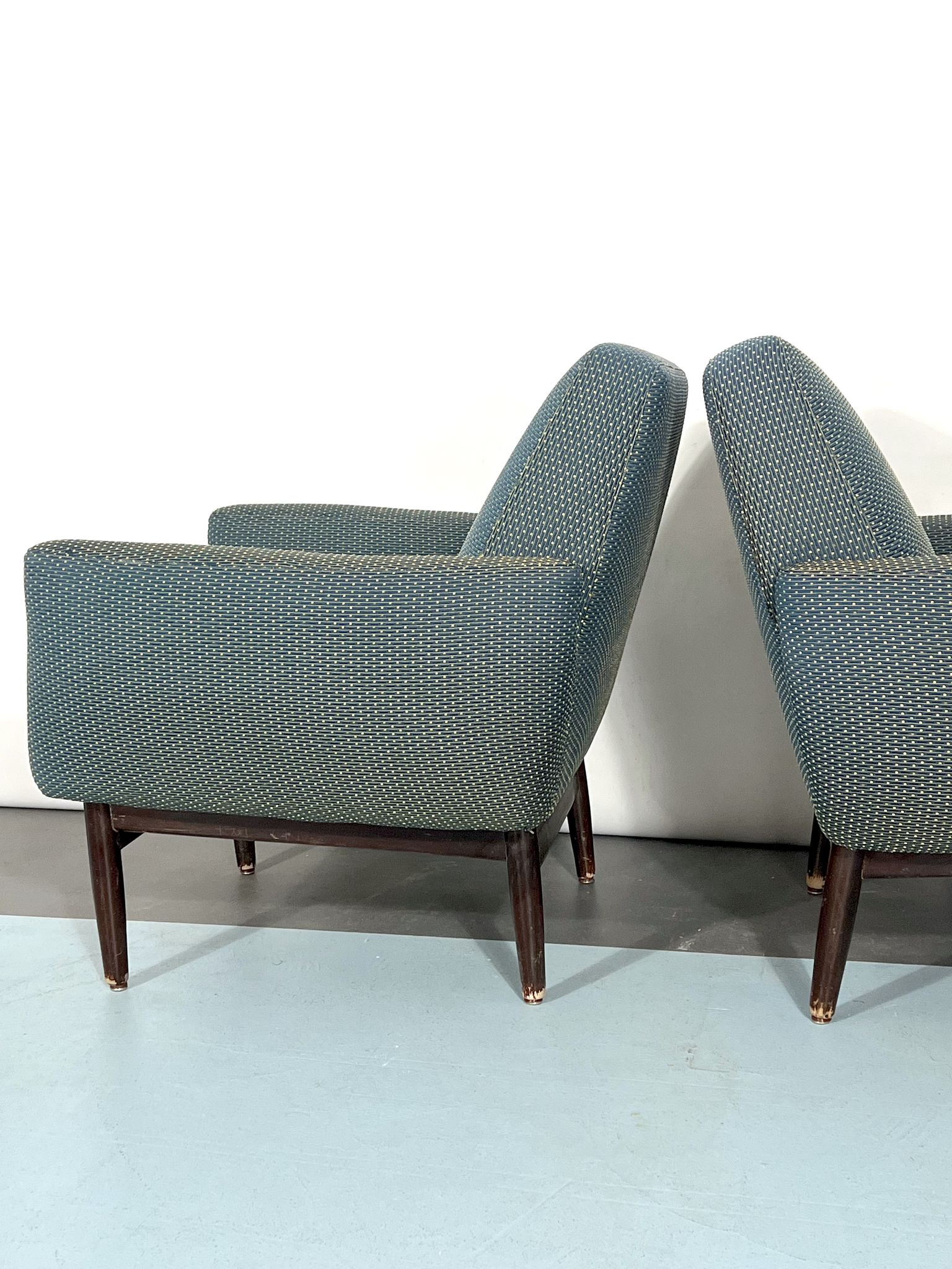 Italian Mid-century wood modern armchairs from 60s