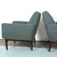 Italian Mid-century wood modern armchairs from 60s