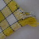 Vintage Vin de Rochers Yellow White Check Woven Cotton Napkins