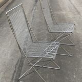 Paire de chaises Wire Till Behrens design annees 80