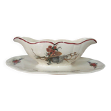 Sarreguemines earthenware gravy boat - OBERNAI