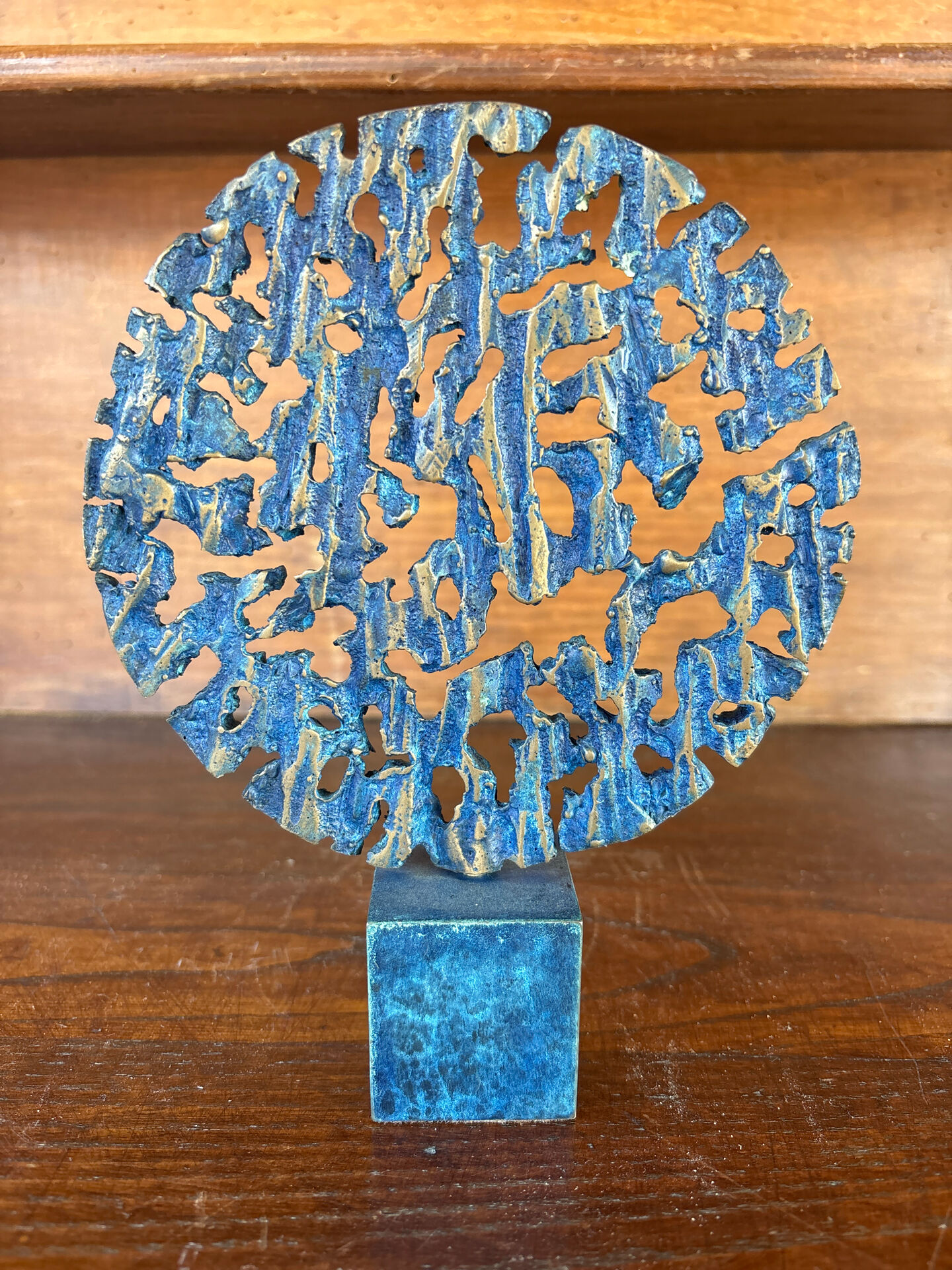 Sculpture Michel Rico “Soleil Bleu” (1997) – Signed bronze