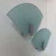 Pair of vintage sandblasted glass wall lights, Italy 1980s