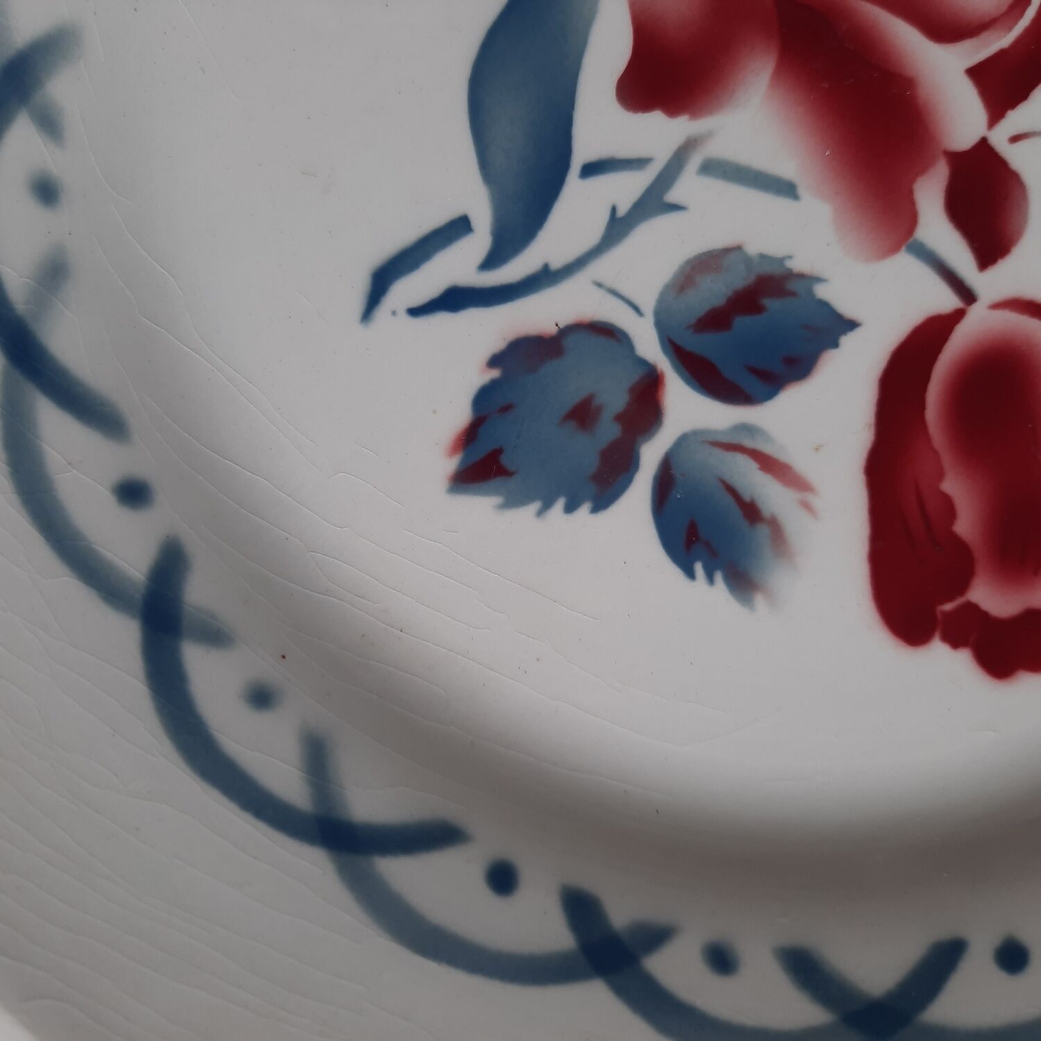 Old mismatched earthenware dessert plates