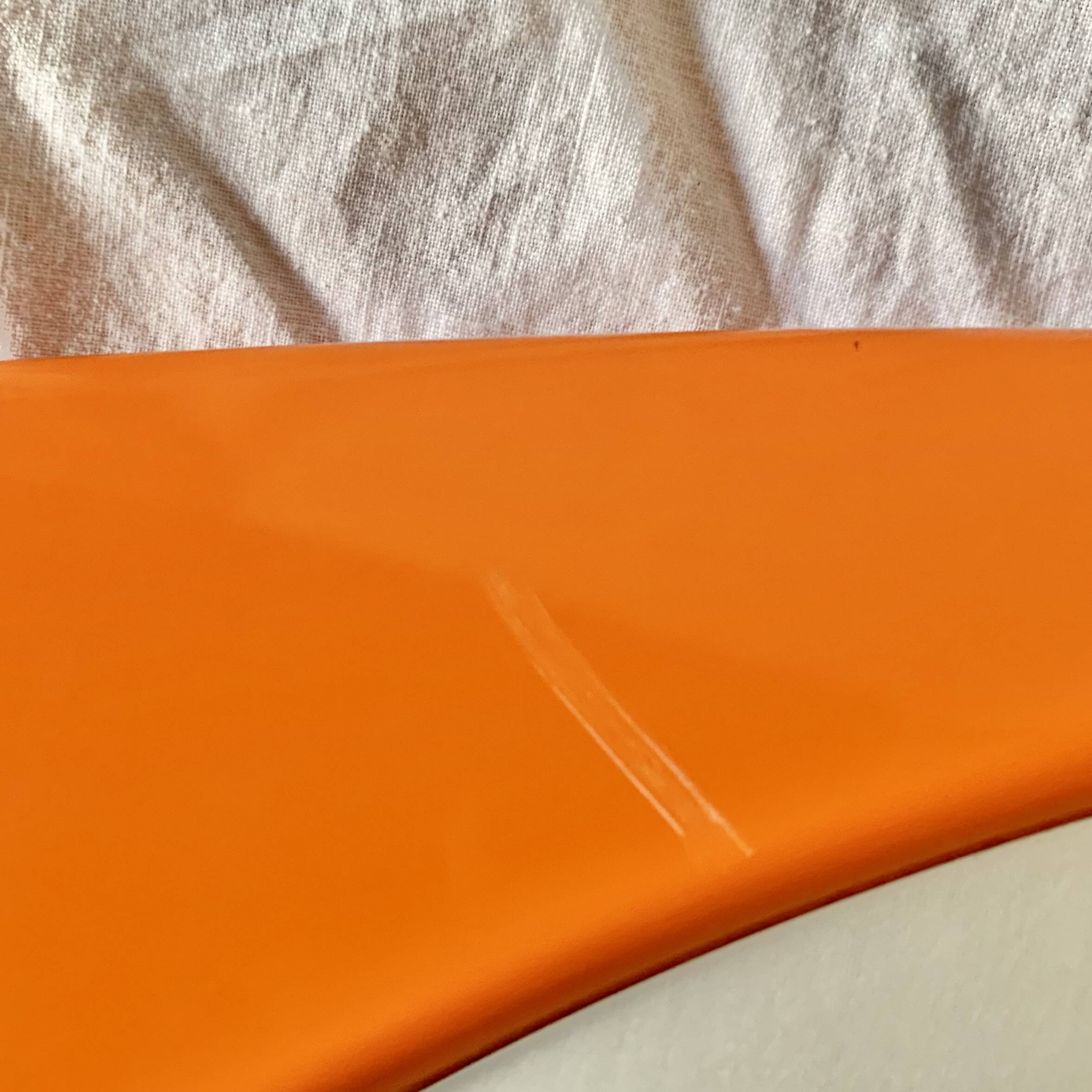 Space Age mirror in orange plastic Thema - made in Italy - 60 cm