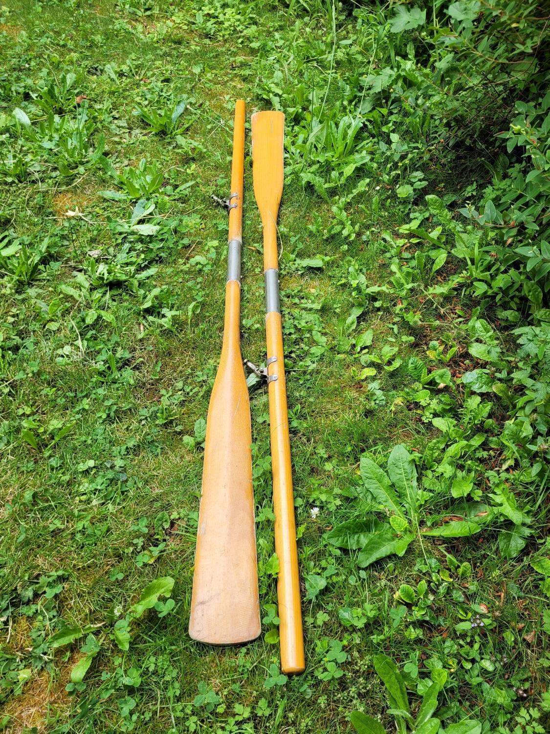 Pair of wooden oars