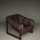 Rare pair of model MP-91 leather lounge chairs by Percival Lafer