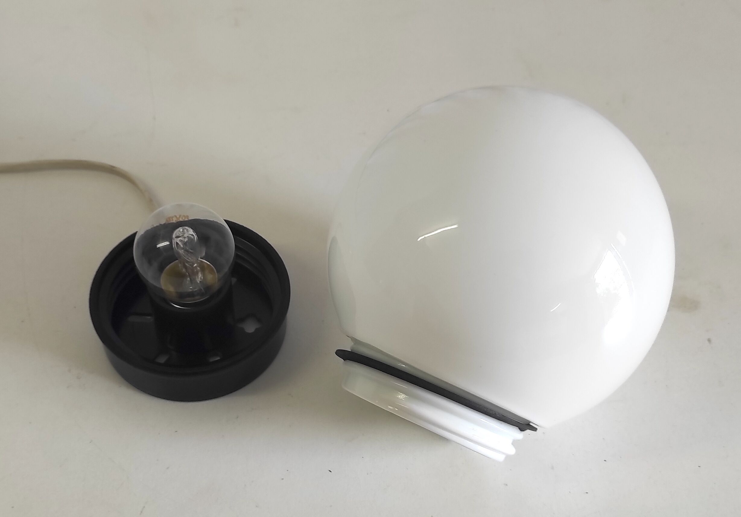 White opaline wall lamp or ceiling lamp – 60s