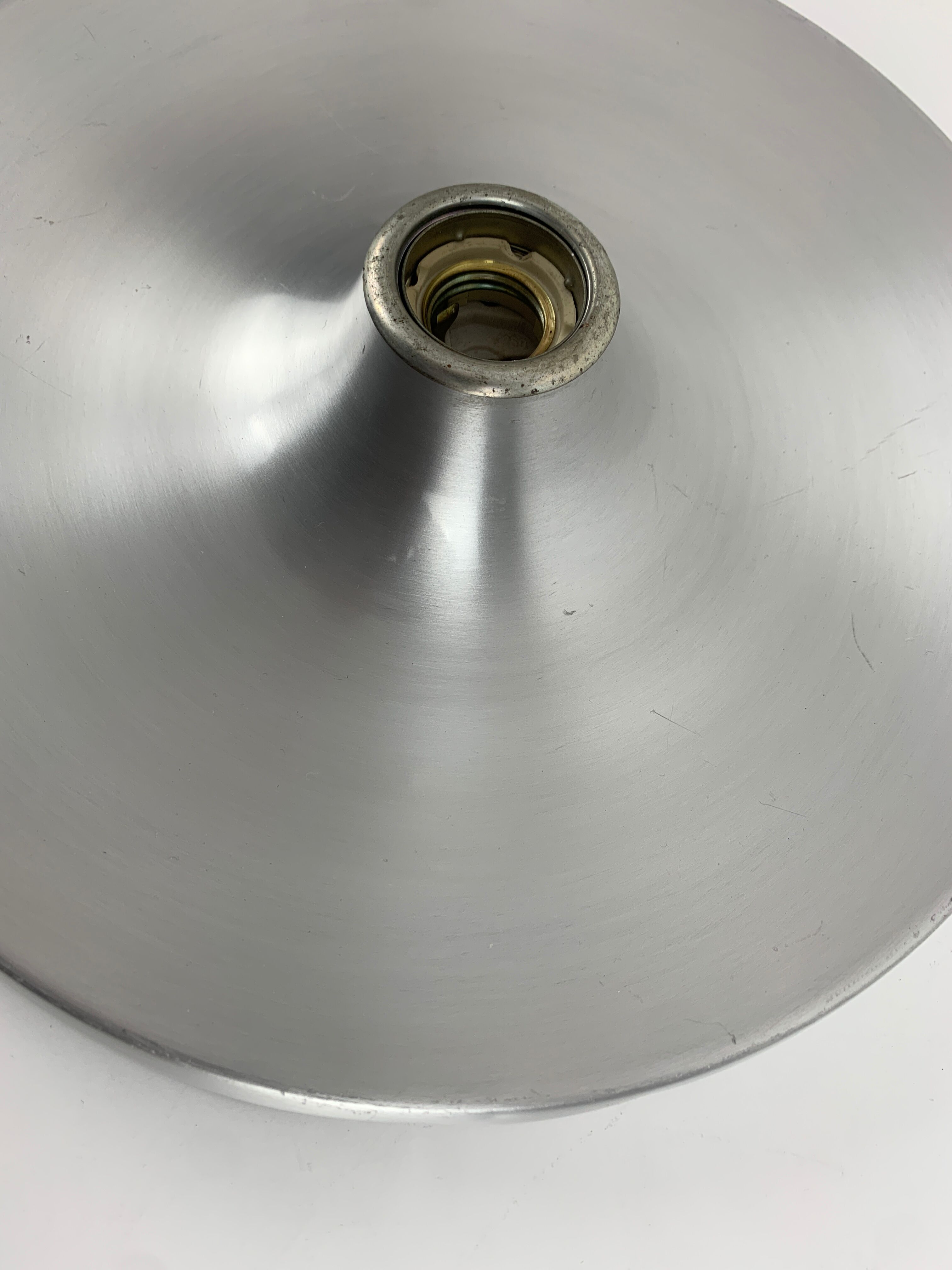 Space Age Flush Light Les Arcs Brushed Aluminum, 1960-70s