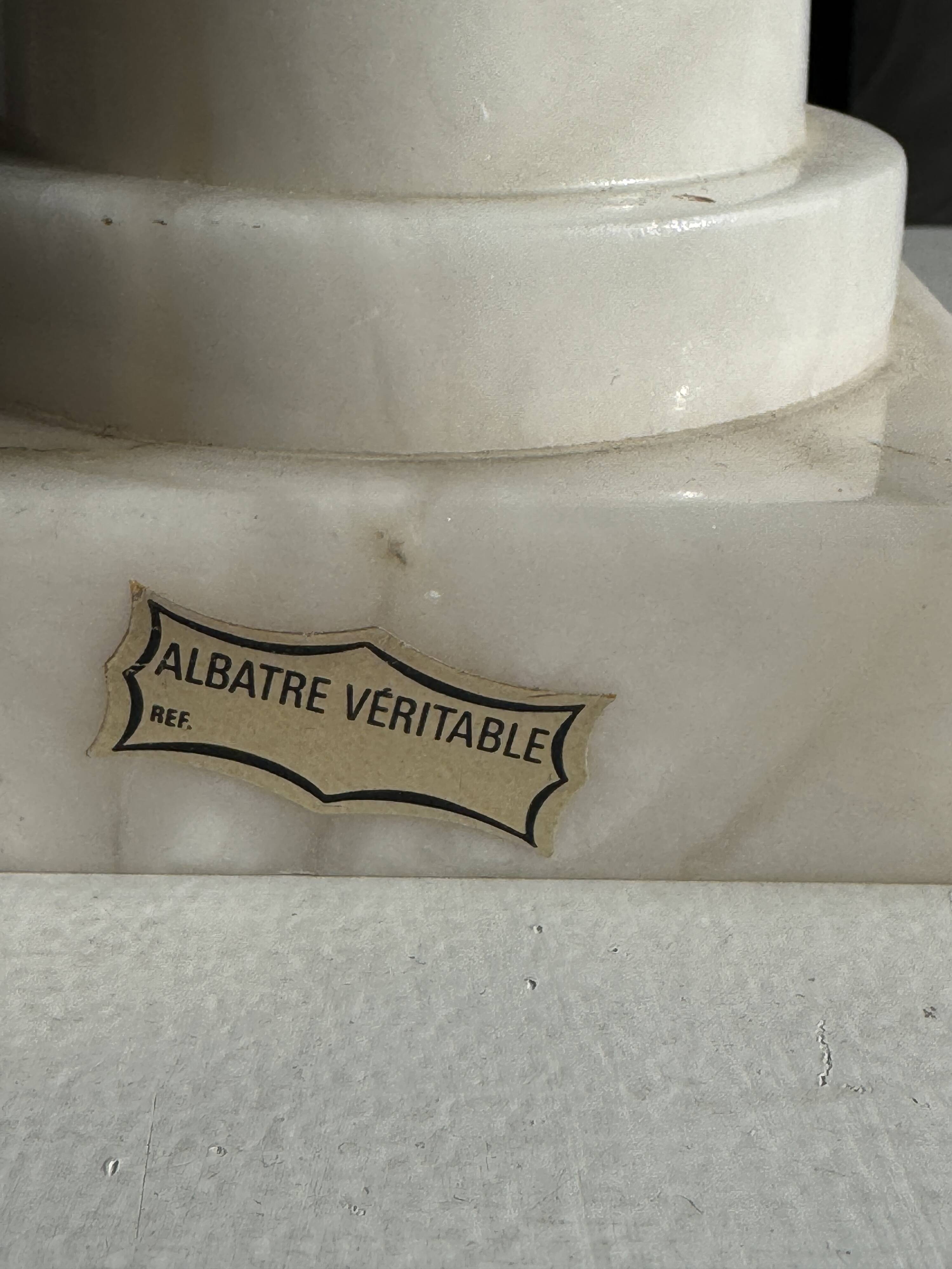 Large alabaster lamp base H41 D11