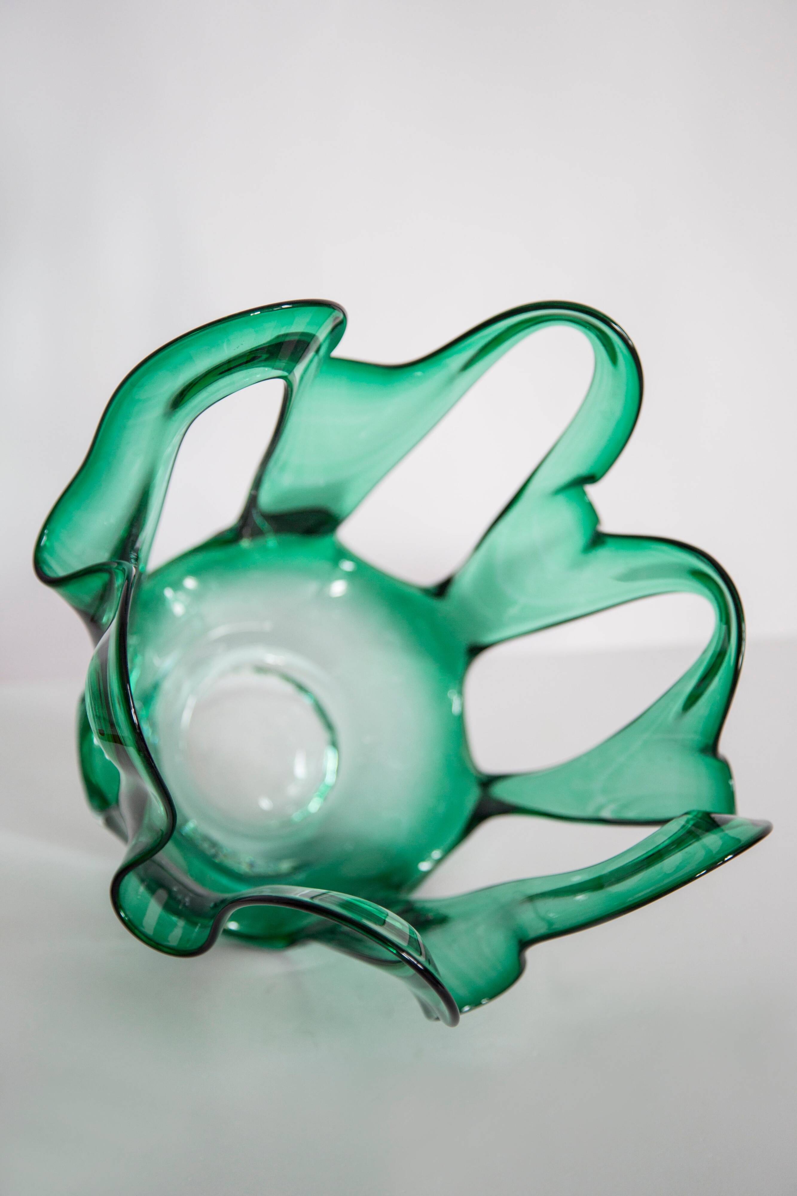 "Scarf" Vase Artisan Large Vintage Mid-Century Glass Vase