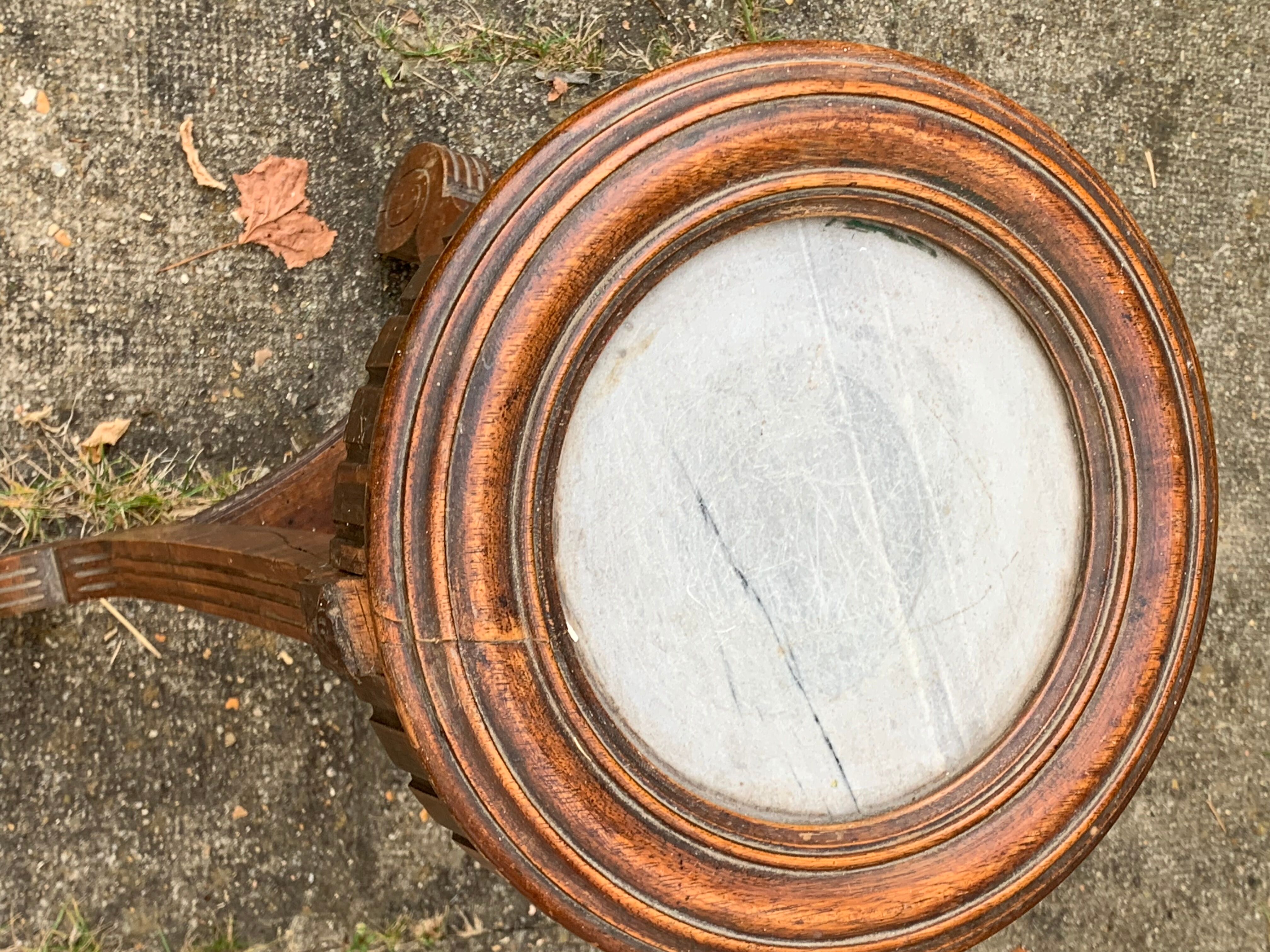 Saddle door plant in chiseled wood and marble art deco