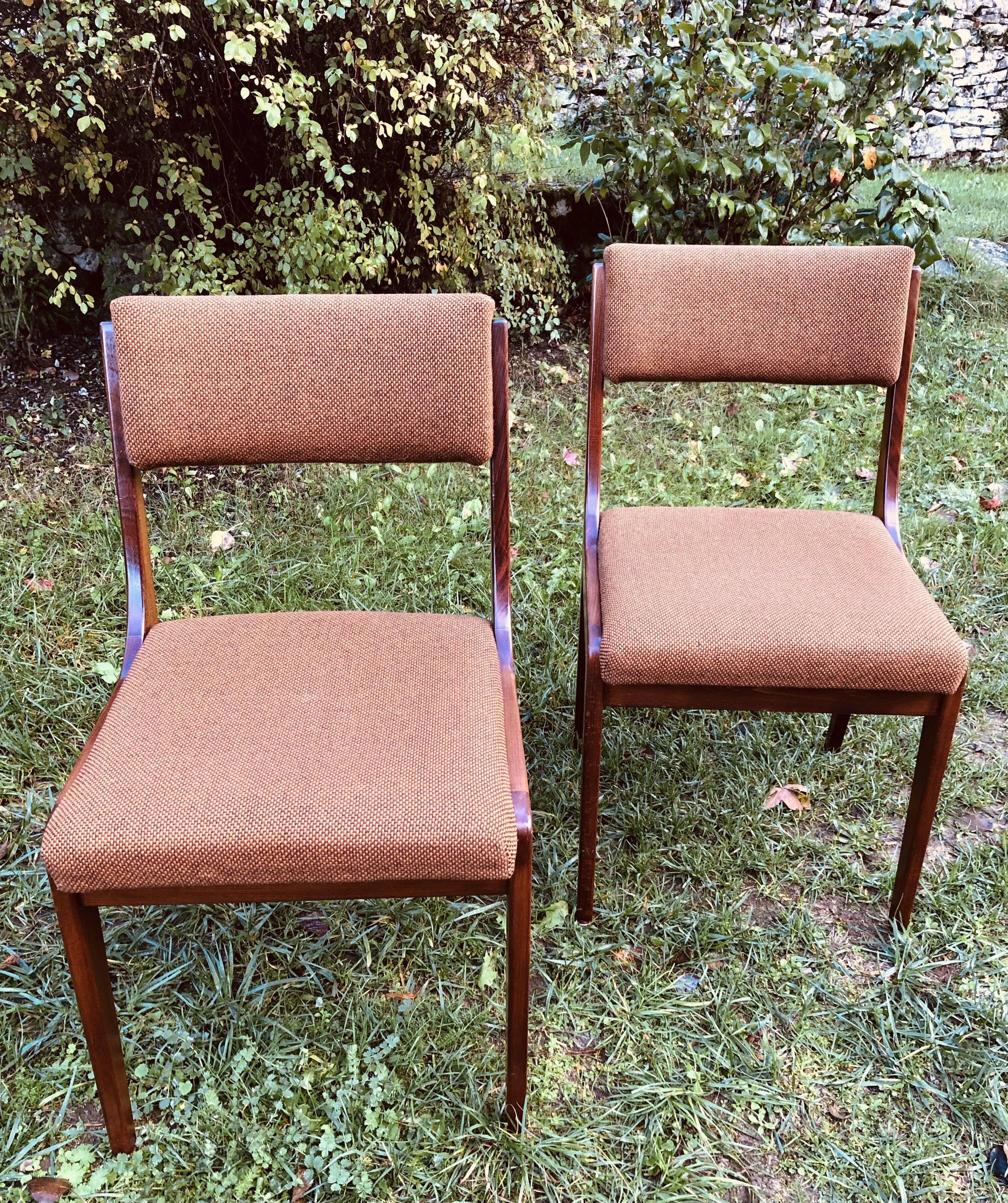 Chaises tissus chiné vintages