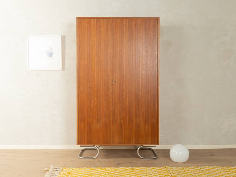 Purist wardrobe from the 1960s in teak veneer by DeWe