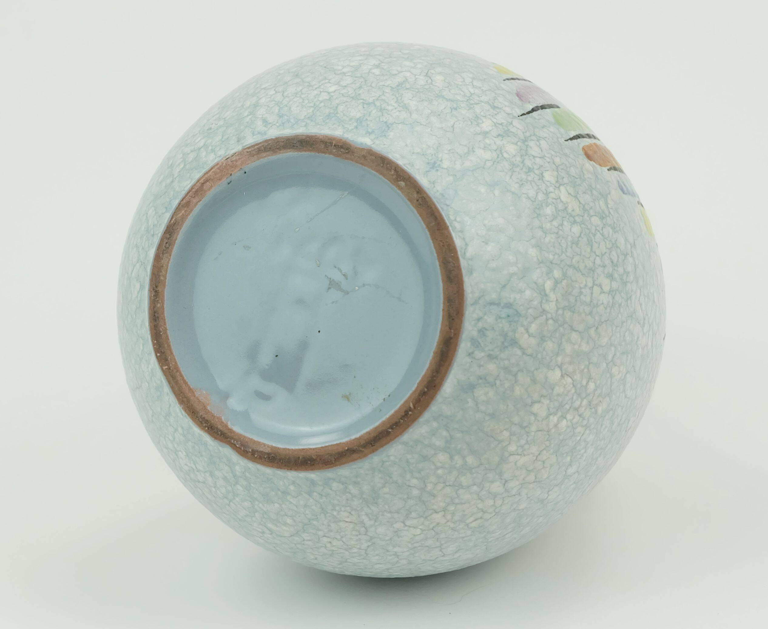 Steuler mid century modern ceramic vase 1950s drip glaze colorful pattern