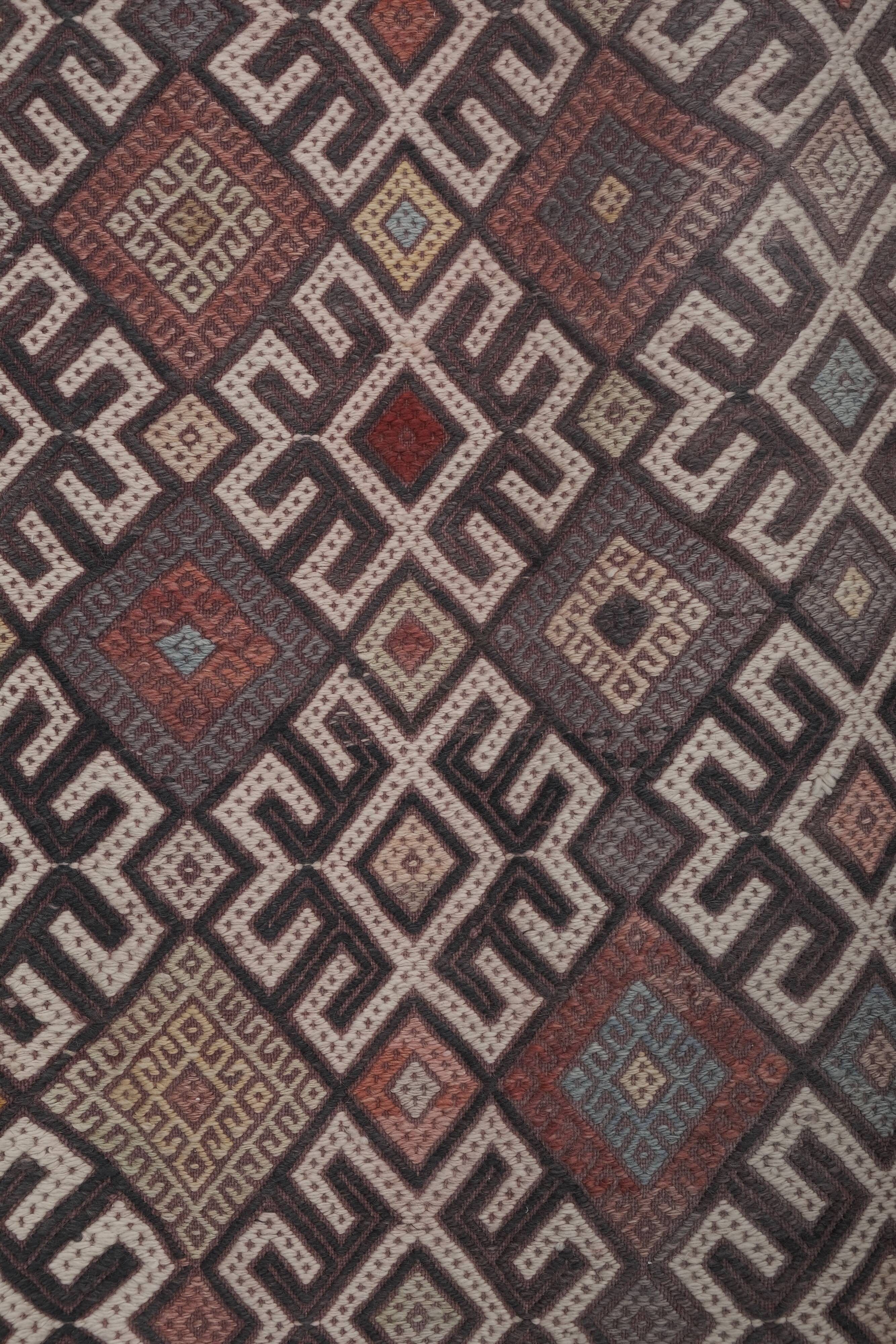 Vintage Turkish rug from Oushak, handwoven 64x275 cm