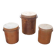 3 Old Grease Pots with Lids in Brown Glazed Stoneware
