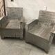 Pair of industrial metal armchairs