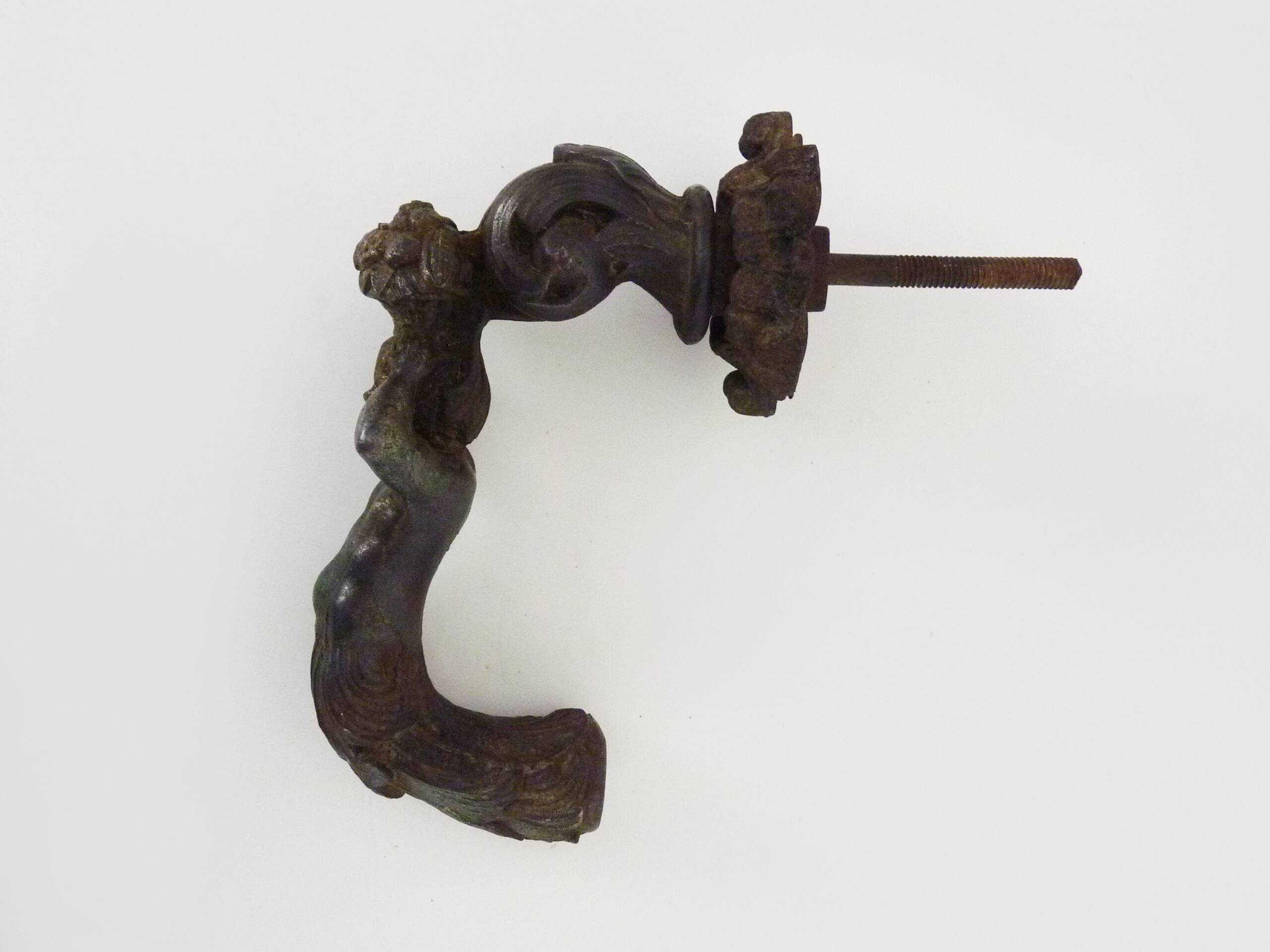 Old cast iron Cherub angel door knocker, 19th century