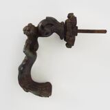 Ancien heurtoir de porte ange Chérubin en fonte, XIXème siècle