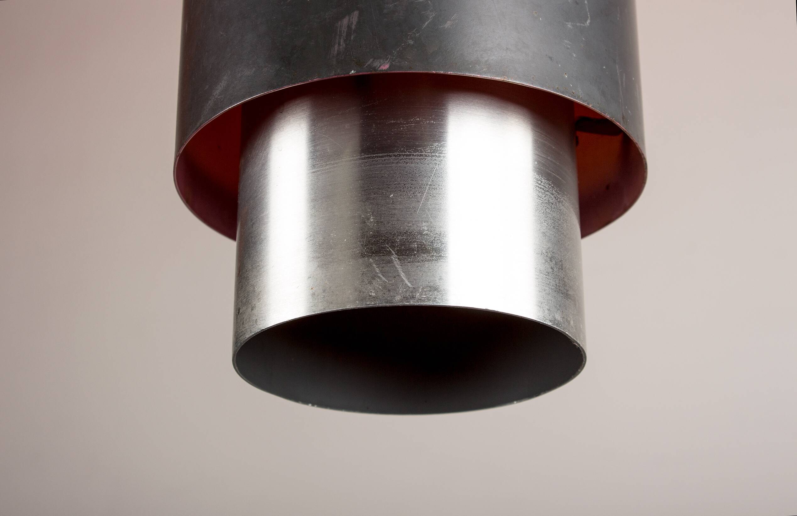 Large Danish aluminum pendant light, Zénith model by Jo Hammerborg for Fog & Mørup 1960.