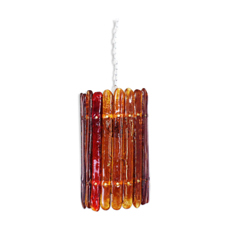Amber glass pendant lamp by Felipe Derflingher for Feders 60s