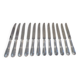 12 Christofle Chinon silver plated dessert knives, 19.7cm