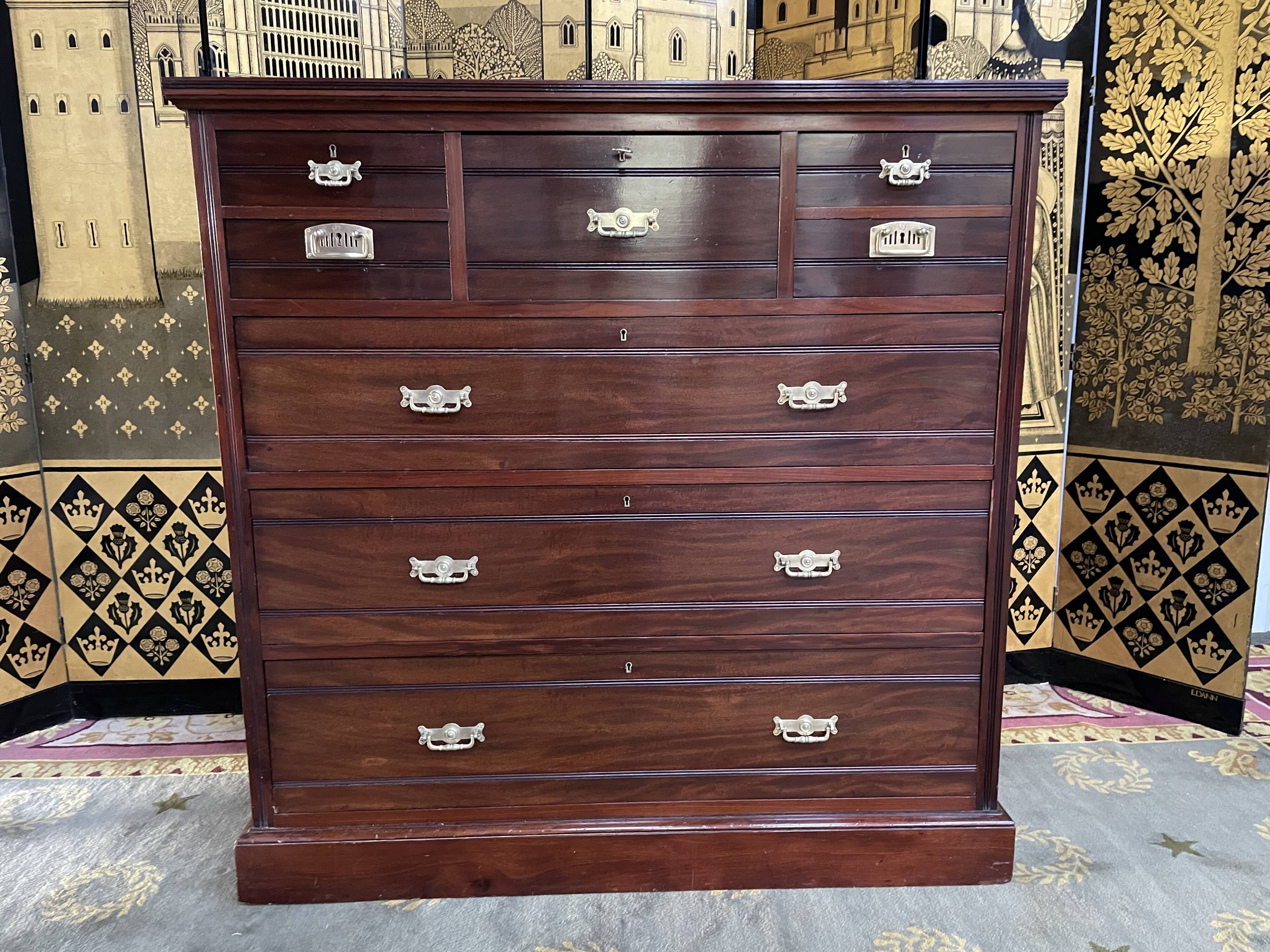 Restored mahogany boat marine chest of drawers