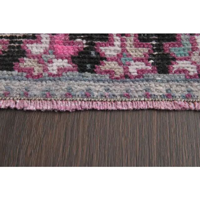 1970s Turkish Hand-Knotted Wool Cotton Purple Runner Rug 102x373