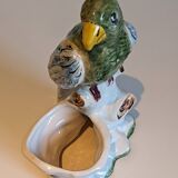 Vase pot en barbotine perroquet