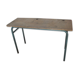 Old table d school has 2 places in wood & metal