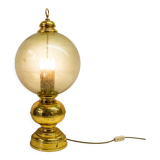 Lampe de table en laiton et verre soufflé, style Caccia Dominioni années 60