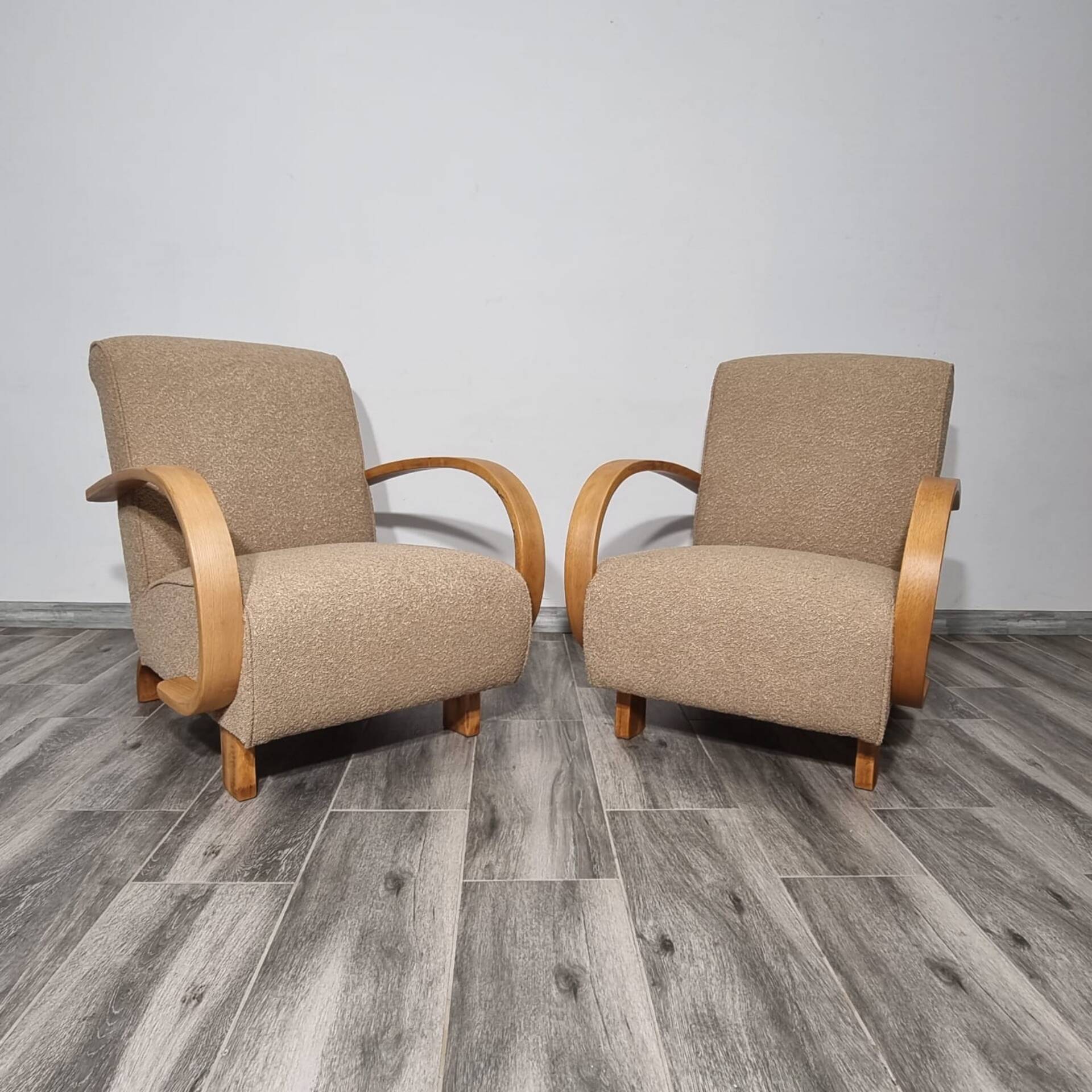 Art Deco Lounge Chairs from Jindřich Halabala, 1950s, Set of 2