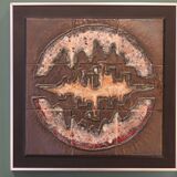 Brutalist ceramic wall decoration from the 1970s.