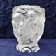 Frosted glass vase, decorated with cherubs and flowers, vintage.