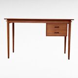 Desk Arne Vodder Teck Danish design 50's box with sliding drawers